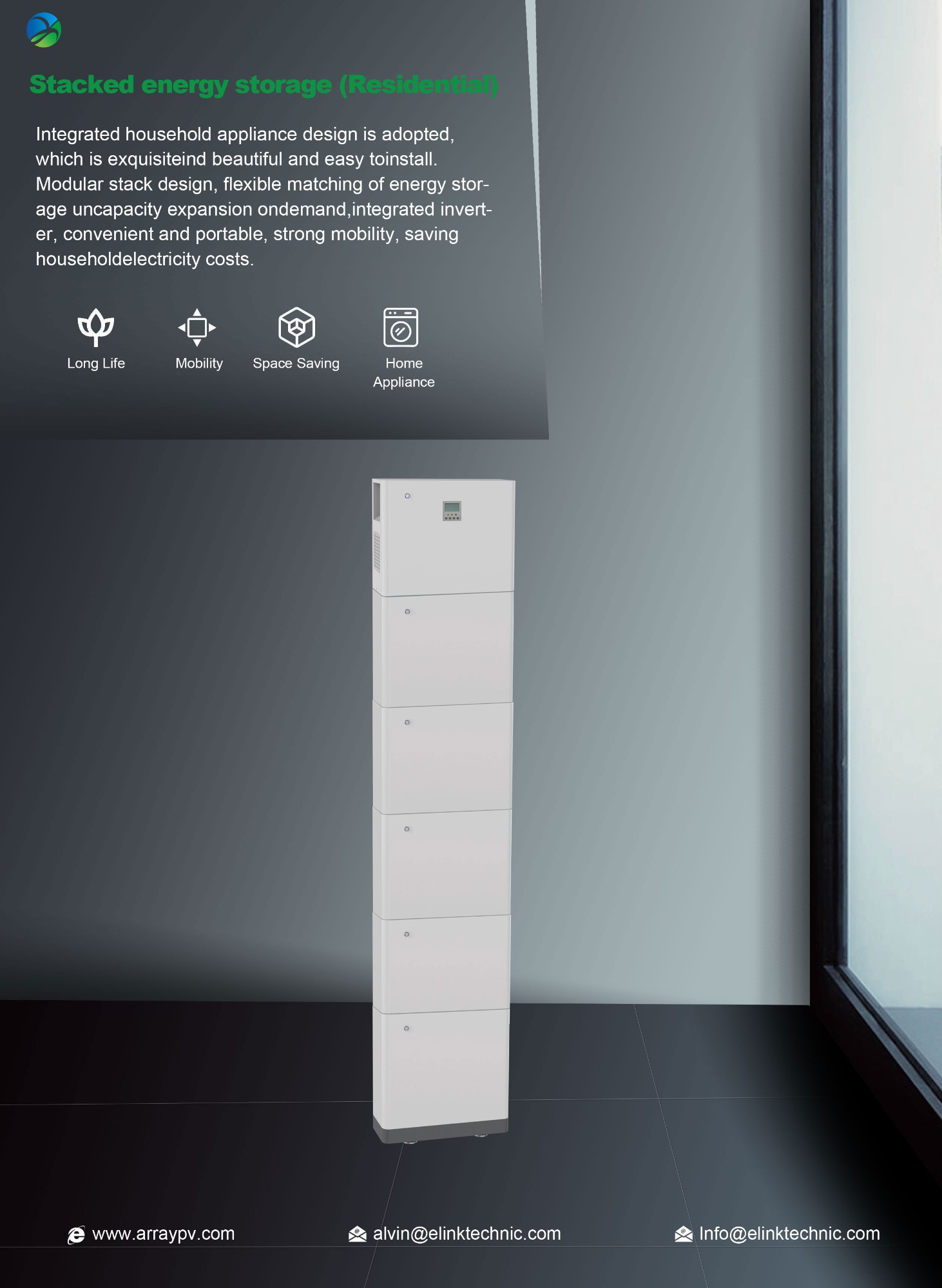 500AH 51.2V 25.6kwh Stacked Energy Storage 2