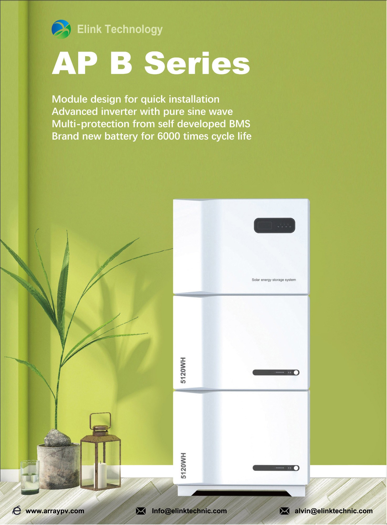 APB 10.24kwh 51.2V 200Ah Stacked Energy Storage