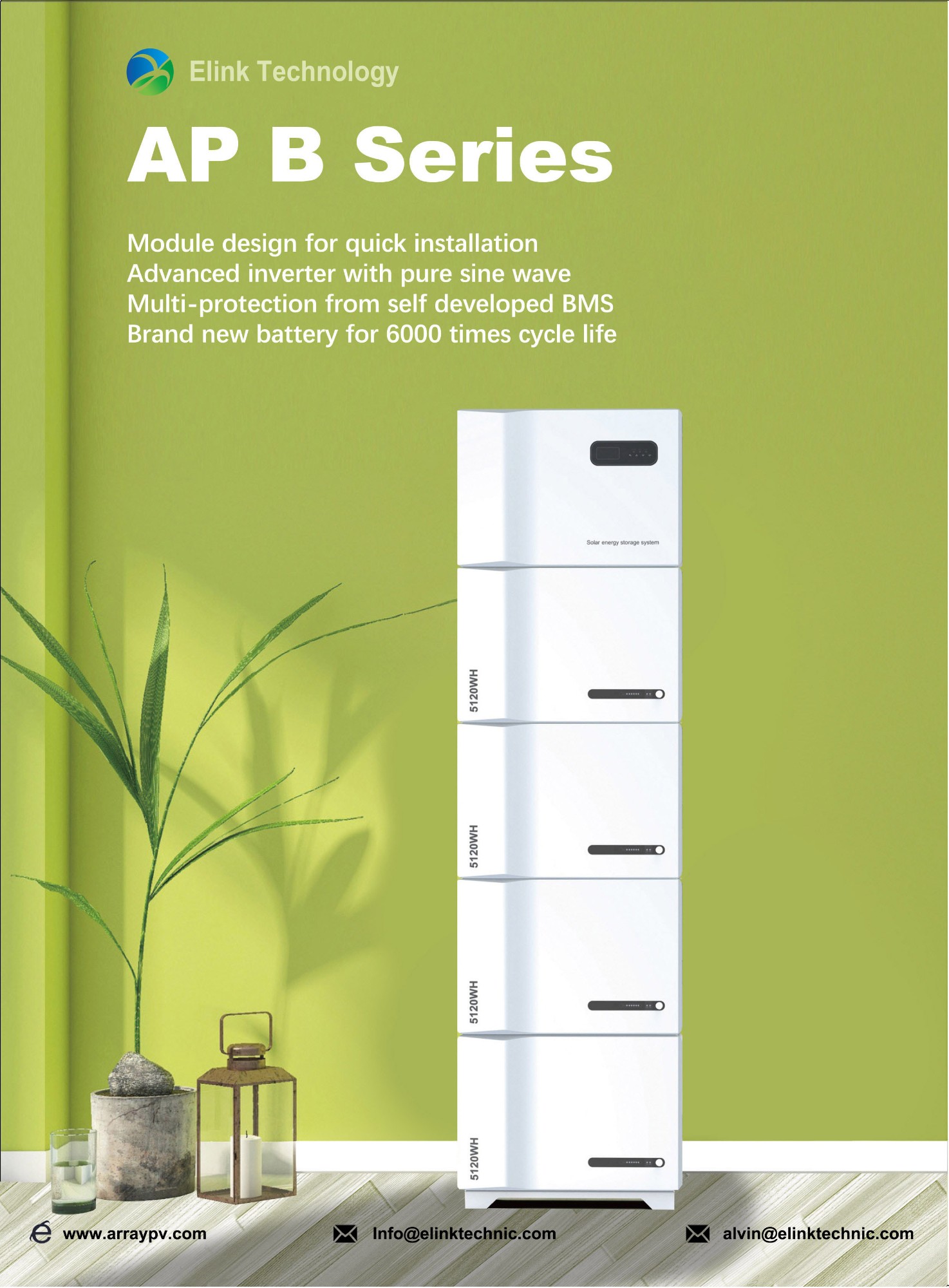 APB 20.48kwh 51.2V 400Ah Stacked Energy Storage